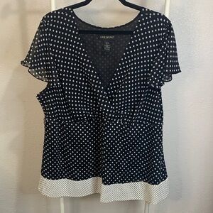 Lane Bryant Black and White Dotted Blouse‎